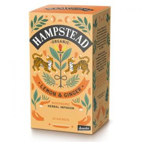 Hampstead Organic Lemon & Ginger Herbal Infusion Tea (individually wrapped) 30g