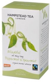 Hampstead Organic Fairtrade Peppermint & Spearmint Herbal Infusion Tea (individually wrapped) 30g