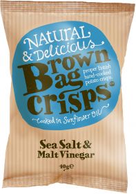Brown Bag Crisps Sea Salt & Malt Vinegar 40g