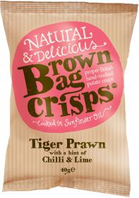 Brown Bag Crisps Tiger Prawn with Chilli & Lime 40g