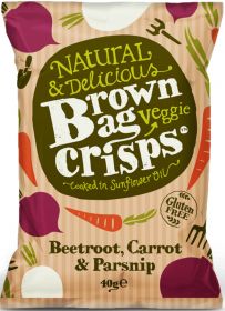 Brown Bag Veggie Crisps Beetroot, Carrot & Parsnip 40g