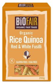 BioFair Rice Quinoa Red & White Fusilli Organic - Fair Trade 250gx6