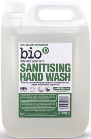 Bio-D Lime and Aloe Vera Sanitising Hand Wash 5L x4