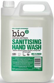 Bio-D Rosemary and Thyme Sanitising Hand Wash 5L x4