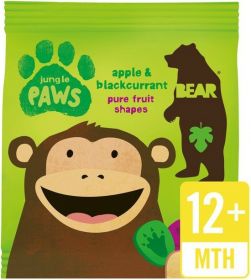 Bear Pure Fruit Apple and Blackcurrant Jungle Paws 20g x18