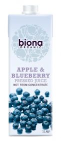 Biona Organic Apple & Blueberry Juice 1ltr x6