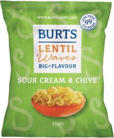 Burts Sour Cream & Chive Lentil Waves 20g