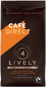 Cafedirect Fair Trade Lively Roast Ground Coffee 227g x 6