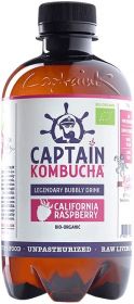 Captain Kombucha California Raspberry Bio-Organic Bubbly Drink 400ml x12