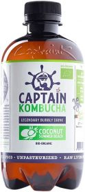 Captain Kombucha Coconut Summer Beach Bio-Organic Bubbly Drink 400ml x12