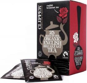 Clipper Fair Trade & Organic English Breakfast String, Tagged and Enveloped Tea Bags 62.5g (25's) x6