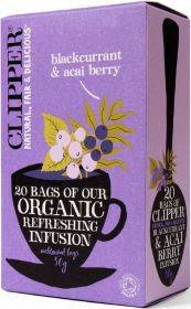 Clipper Organic Blackcurrant and Acai Berry Infusion Tea Bags 50g (20's) x6