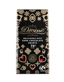 Divine 70% Dark Chocolate Hearts 80g x12