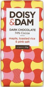 Doisy & Dam ORG Maple, Toasted Rice & Pink Salt Choc 25g