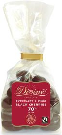 Divine FT Dark Chocolate Black Cherries 150g