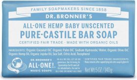 Dr Bronner Baby-Unscented Bar Soap 140g