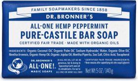 Dr Bronner Peppermint Bar Soap 140g