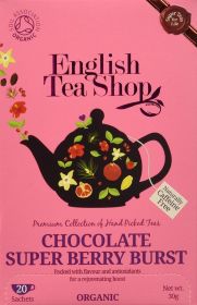 English Tea Shop Organic Chocolate Super Berry Burst Tea 30g (20's) x6