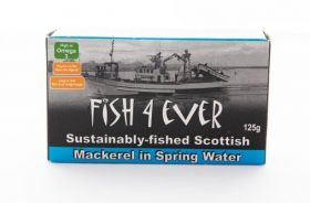 Fish 4 Ever Mackerel in Spring Water 125g