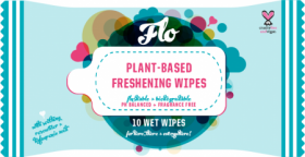 Flo plant-based Flushable Freshening Wipes (10 wipes, travel pack)