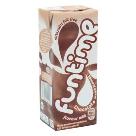 Fun Time Chocolate (Virtually Fat Free Skimmed Milk Cartons with Straw 200ml
