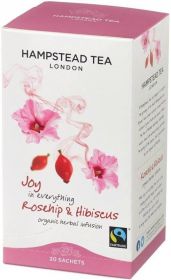 Hampstead Organic Fairtrade Rosehip & Hibiscu Herbal Infusion Tea (individually wrapped) 30g