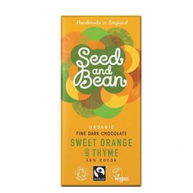 Seed & Bean Organic & Fairtrade Dark Sweet Orange & Thyme Choc 75g