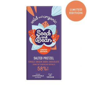 Seed and Bean 58% Dark Chocolate Organic Salted Pretzel 75g