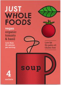 Just Wholefoods ORG Vegan Tomato & Basil Soup 17g (x1)