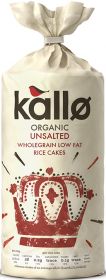 Kallo ORG Unsalted Wholegrain Low Fat Rice Cakes 130g