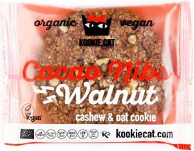 Kookie Cat Organic Cacao Nibs and Walnut, Cashew and Oat Cookie 50g x12