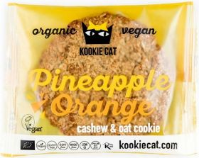 Kookie Cat Organic Pineapple and Orange, Cashew and Oat Cookie 50g x12