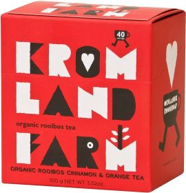 Kromland Farm Organic Rooibos Cinnamon and Orange Naked Teabags 100g (40's) x4
