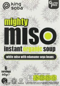 King Soba Organic White Miso with Edamame Soya Bean Instant Soup 60g x10 