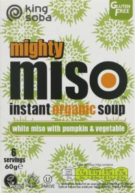 King Soba Organic White Miso with Pumpkin and Vegetable Instant Soup 60g x10