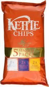 Kettle Chips Mixed box (Lightly Salted, Salt and Vinegar, Cheddar and Onion) 30g