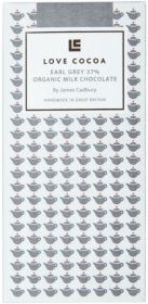 Love Cocoa Organic 37% Earl Grey Milk Chocolate Bar 80g x12