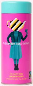 London Tea Company Fair Trade The Early Bird - London Breakfast Pyramid Tube Tin (15's) x12