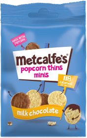 Metcalfe's Skinny Milk Chocolate Coated Mini Corncake Popcorn Thins 50g