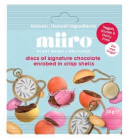 MiiRO Discs of signature chocolate enrobed in a crisp shell 35g x12
