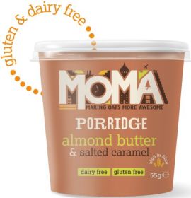 Moma Almond Butter and Salted Caramel Instant Porridge Pots 55g x12