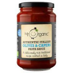 Mr Organic Olives & Capers Pasta Sauce (glass jar) 350g