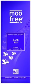 Moo Free Organic Marvellously Moreish 85% Dark Chocolate Bar 80g x12