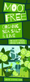 Moo Free Organic Marvellously Moreish Sea Salt and Lime Rice Milk Cocoa Chocolate Bar 80g x12