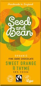 Seed and Bean Fair Trade & Organic Sweet Orange and Thyme Fine Dark Chocolate 85g x8