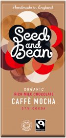 Seed and Bean Fair Trade & Organic Caffé Mocha Rich Milk Chocolate 85g x8