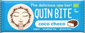 Quin Bite Organic Coco Choco (Coconut and Chocolate Chips) Raw Breakfast Bar 30g x12