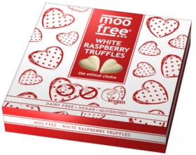 Moo Free White Raspberry Truffles 108g x6