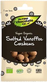 Raw Chocolate Salted Vanoffee Cashews Snack Packs 40g 