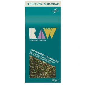 Raw Health Organic Supergreens - Spirulina and Baobab Crispbread 90g